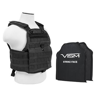 NcStar BSCVPCV2924B-A Vism By Ncstar BSCVPCV2924B-A Plate Carrier Vest With 10"X12' Level Iiia Shooters Cut 2X Soft Ballistic Panels BSCVPCV2924B-A