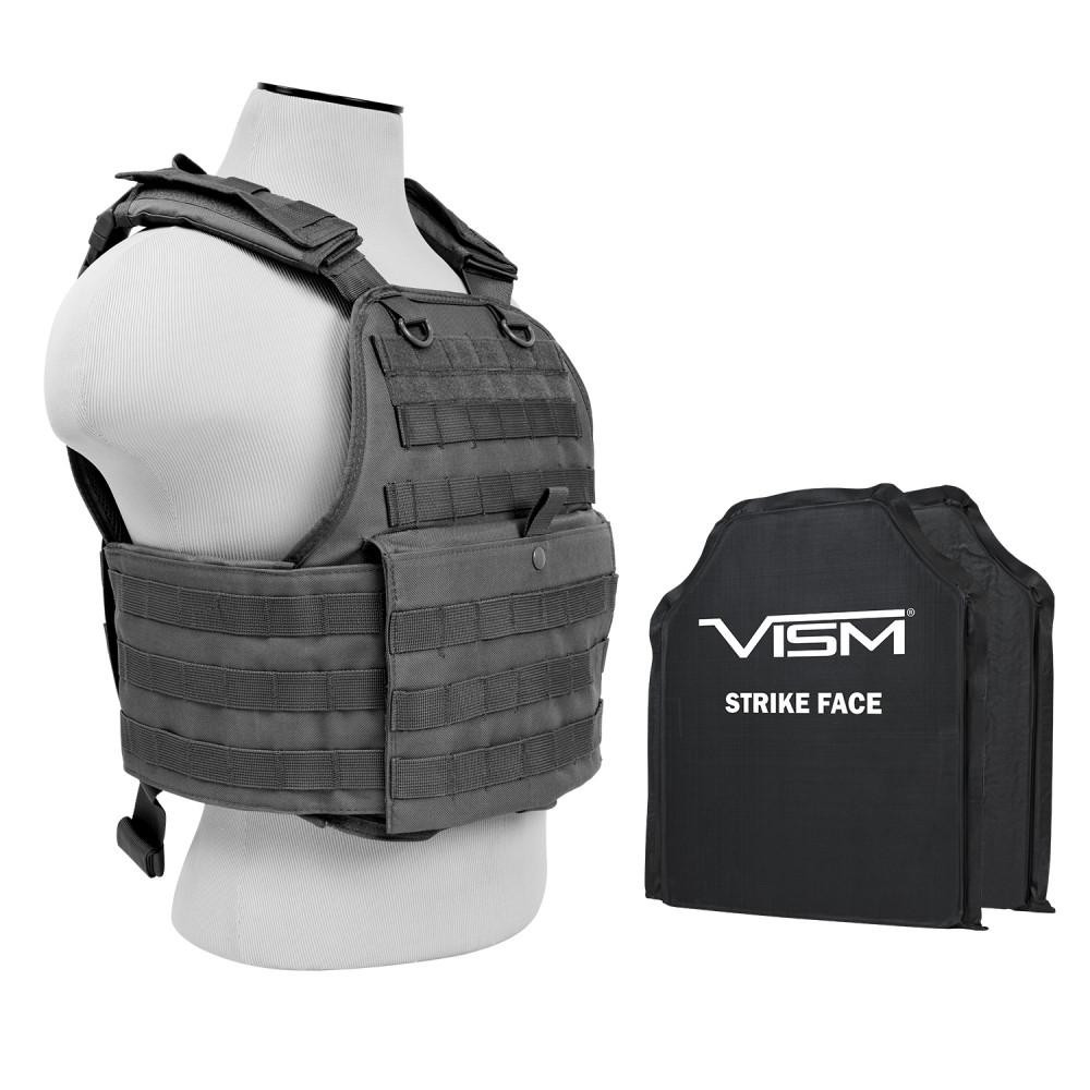 NcStar BSCVPCV2924U-A Vism By Ncstar BSCVPCV2924U-A Plate Carrier Vest With 10"X12' Level Iiia Shooters Cut 2X Soft Ballistic Panels BSCVPCV2924U-A