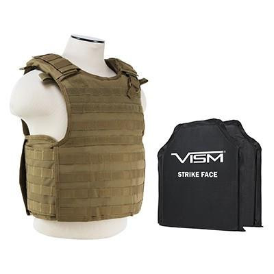 NcStar BSCVPCVQR2964T-A Vism By Ncstar BSCVPCVQR2964T-A Quick Release Plate Carrier Vest With 10"X12" Level Iiia Shooters Cut 2X Soft Ballistic Panels BSCVPCVQR2964T-A
