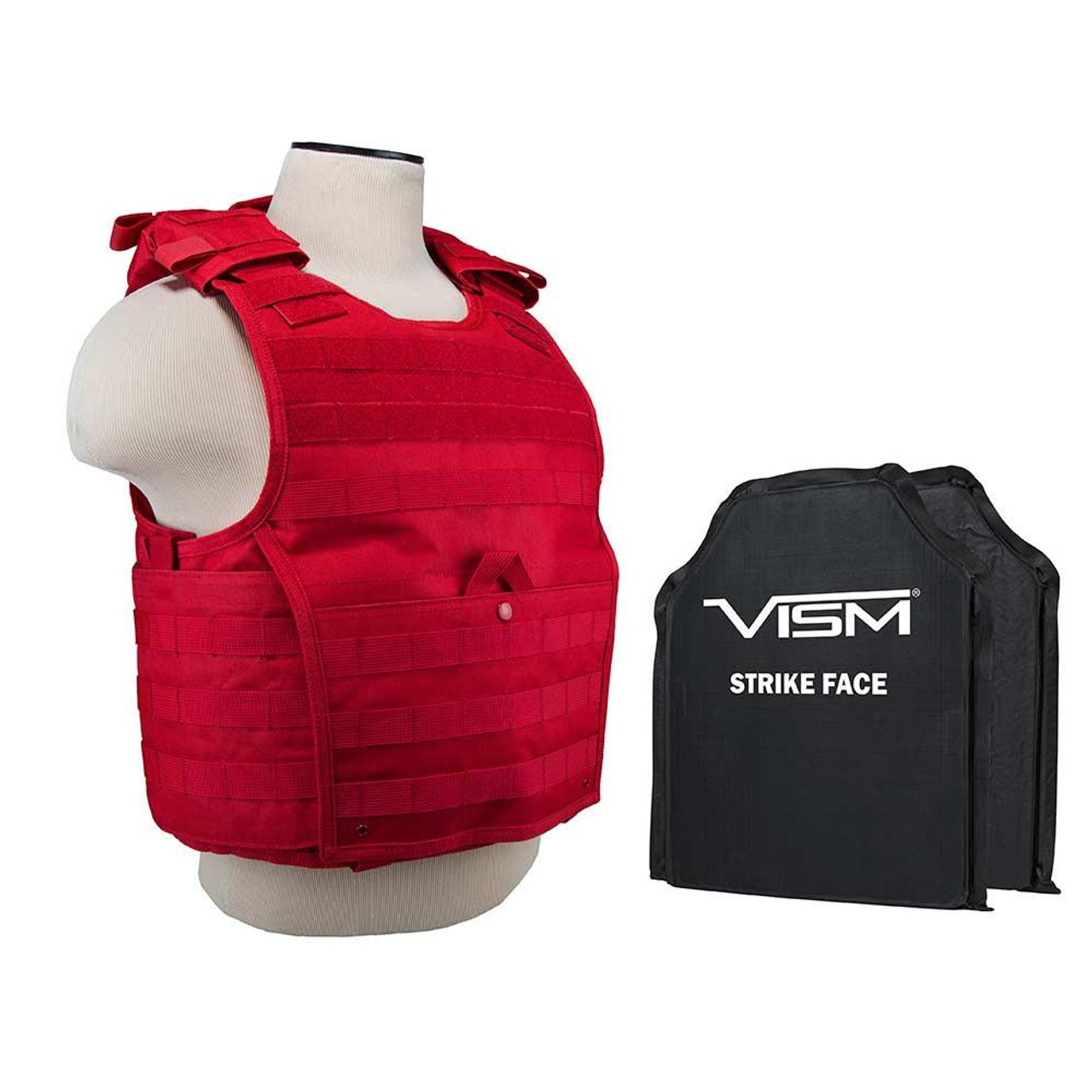 NcStar Vism By Ncstar BSCVPCVX2963R-A Expert Plate Carrier Vest (Med-2Xl) With 10"X12' Level Iiia Shooters Cut 2X Soft Ballistic Panels 