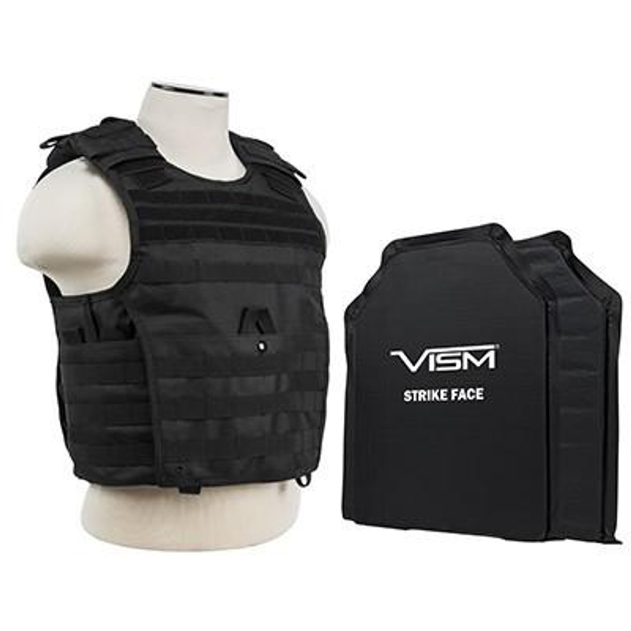 NcStar Vism By Ncstar BSLCVPCVX2963B-A Expert Plate Carrier Vest With 11"X14" Level Iiia Shooters Cut 2X Soft Ballistic Panels 