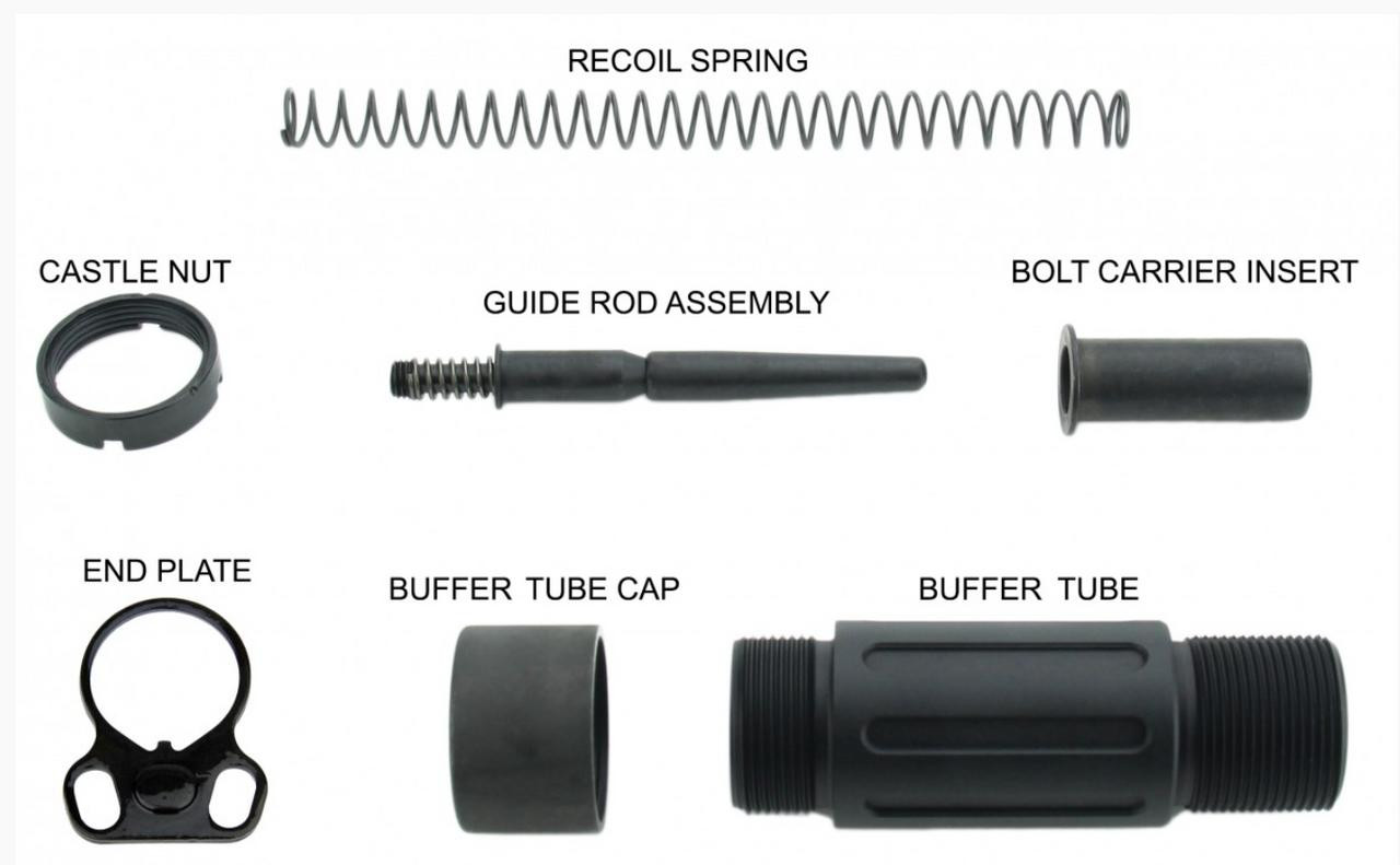TacFire Tacfire MAR139-B 3.5" Short Pistol Buffer Tube System Dual Loop End Plate 