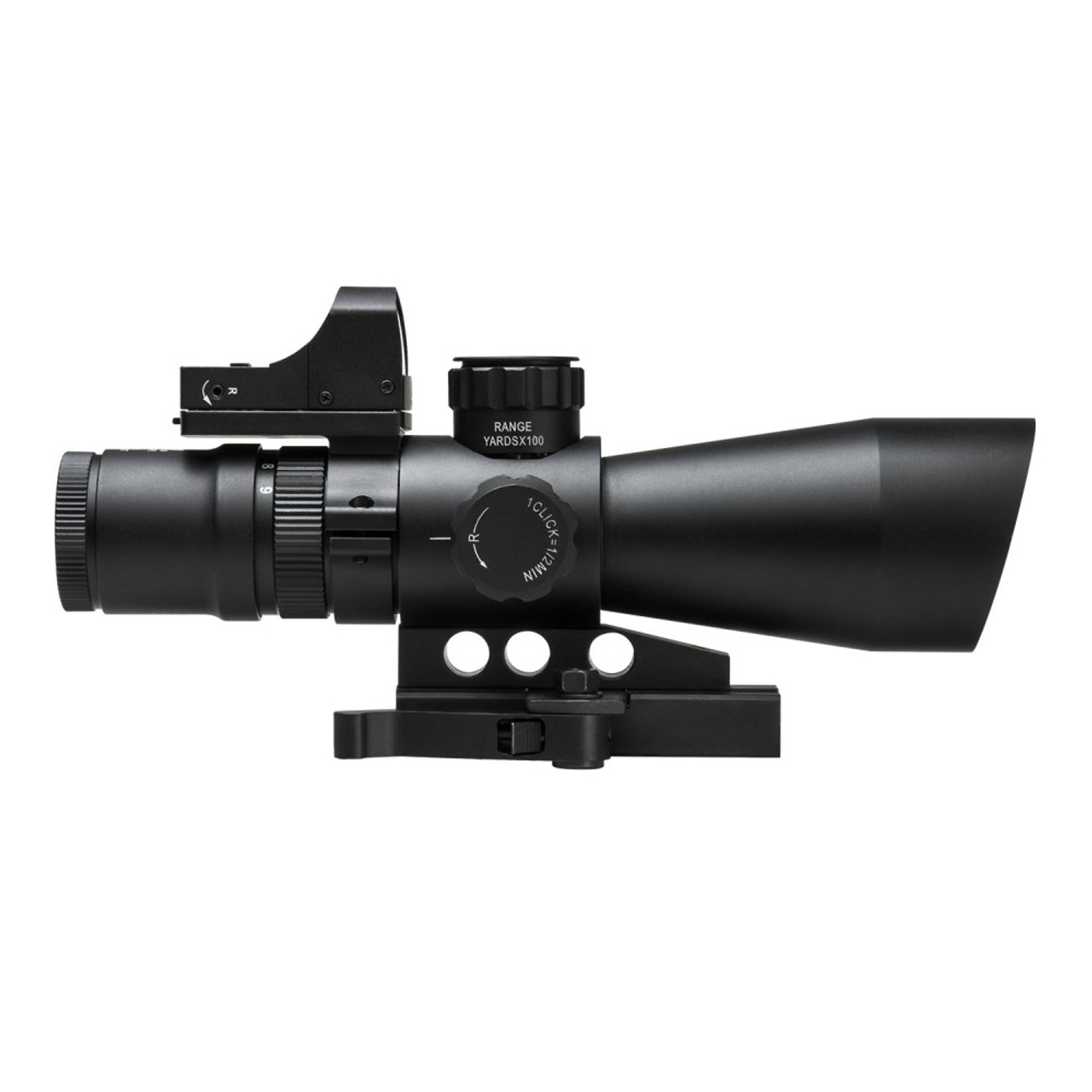 NcSTAR STM3942GDV2 Mark Iii Tactical Mil-Dot 3-9X42 Scope With Red Dot Sight