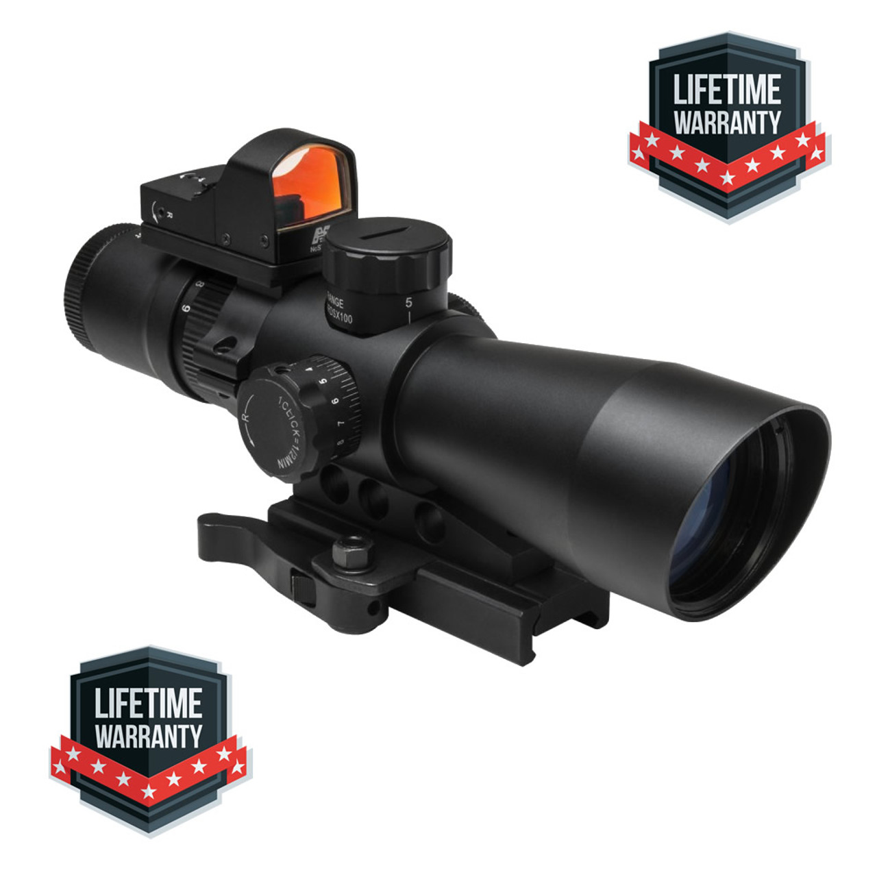 NcSTAR STP3942GDV2 Mark Iii Tactical P4 Reticle 3-9X42 Scope W/ Red Dot Sight