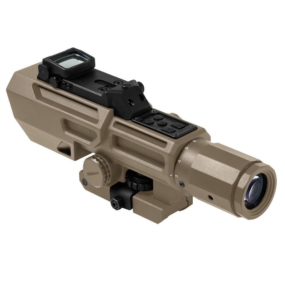 NcStar NcSTAR VADOTP3942G Gen3 Ado 3-9X42 42Mm Blue/Red Ill P4 Sniper W/Flip Up Red Dot Scope 