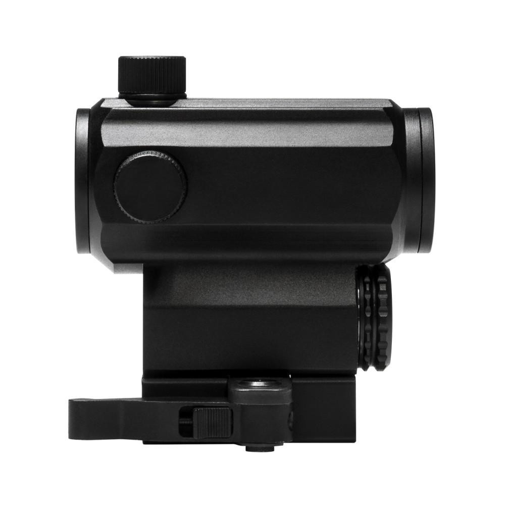 NcStar VDBRB 1.7 inch 30mm Micro Blue & Red Dot Reflex Optic with Locking Quick Release Mount in black.