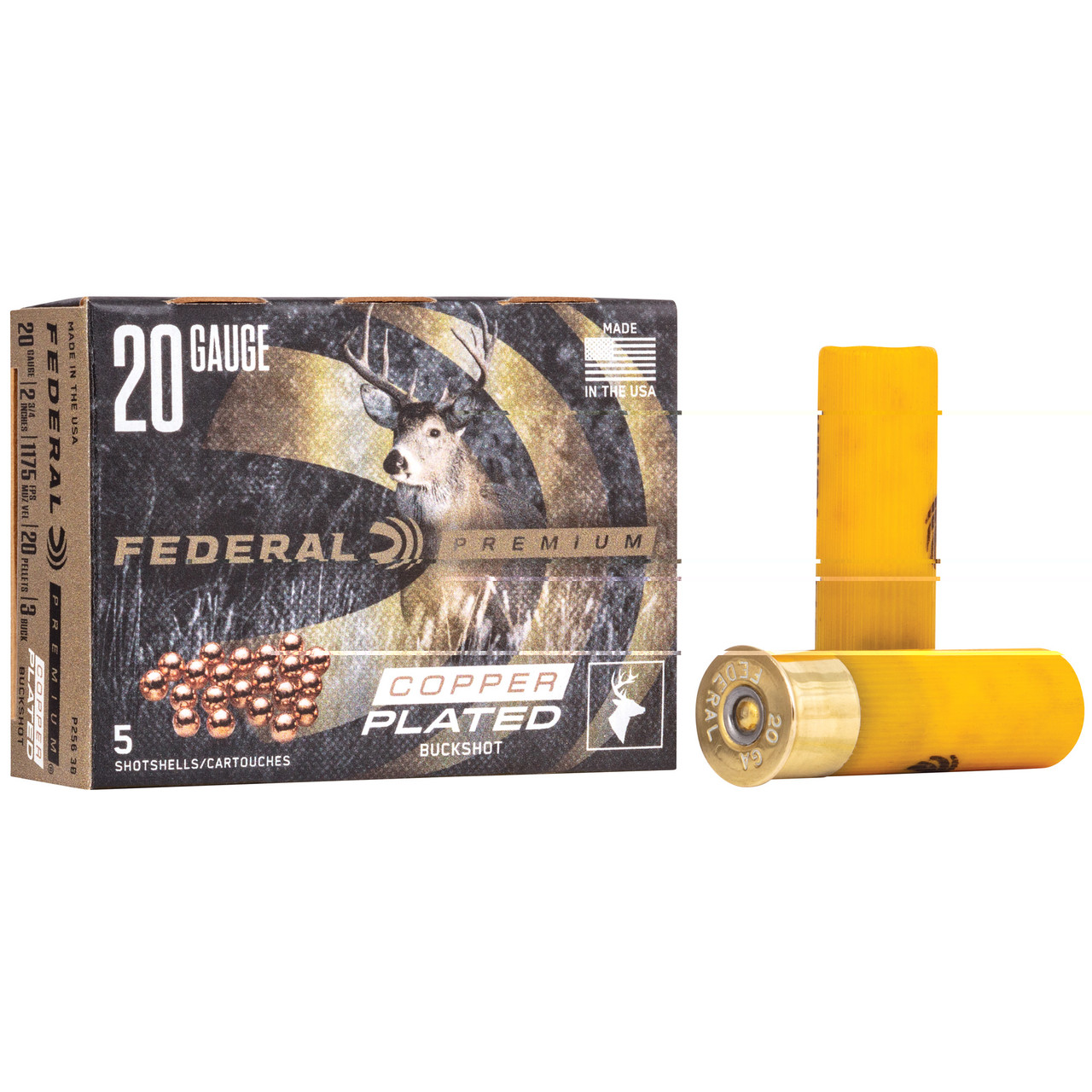 Federal P2563B Prm Vshok 20ga 2.75 #3 Bck 5/250