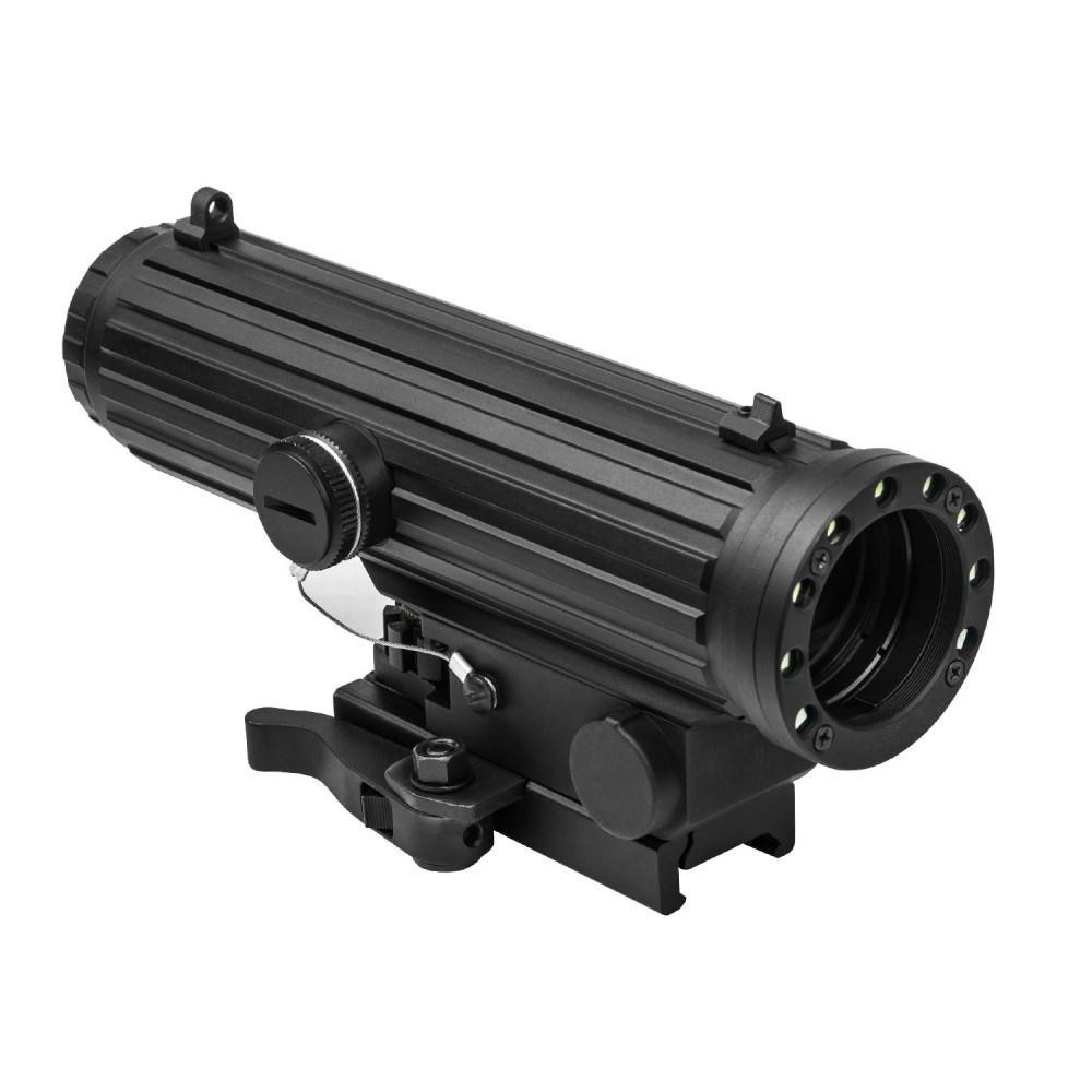 NcStar VHLO434GB NcSTAR VHLO434GB LIO 4X34Mm Red & White Led Nav Light, Locking Qr Mount, Blue Ill Mil-Dot Reticle Scope VHLO434GB