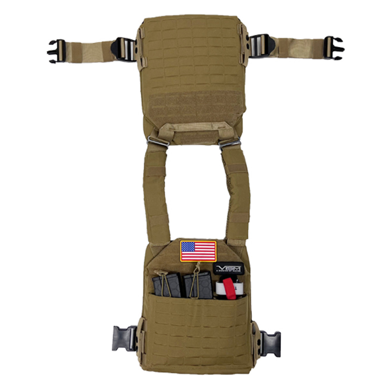 NcSTAR LCS Sentry Laser Cut Plate Carrier w/Triple Kangaroo Pouch that Holds 2 AR Mags & 1 Tourniquet