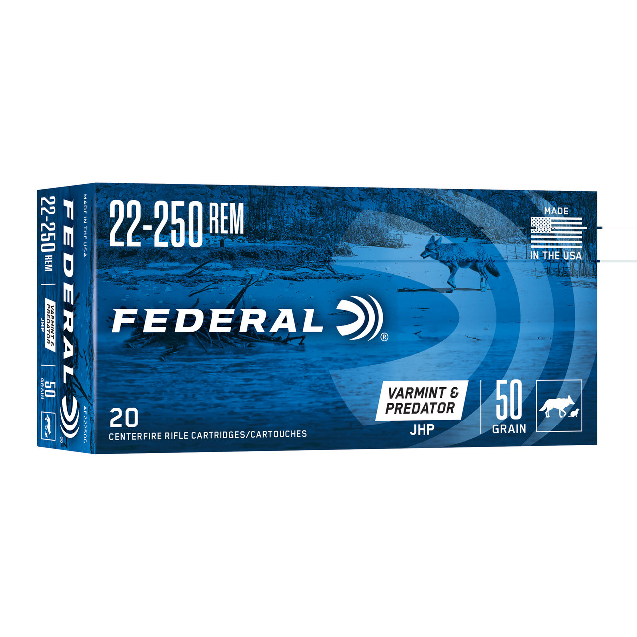 Federal AE22250G Ae 22-250 50gr Jhp 20/200