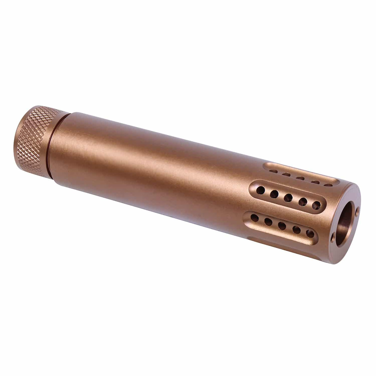 Guntec USA 1326-MB-P-308-BRZ Slip Over Barrel Shroud With Multi Port Muzzle Brake (.308 Cal) (Anodized Bronze)