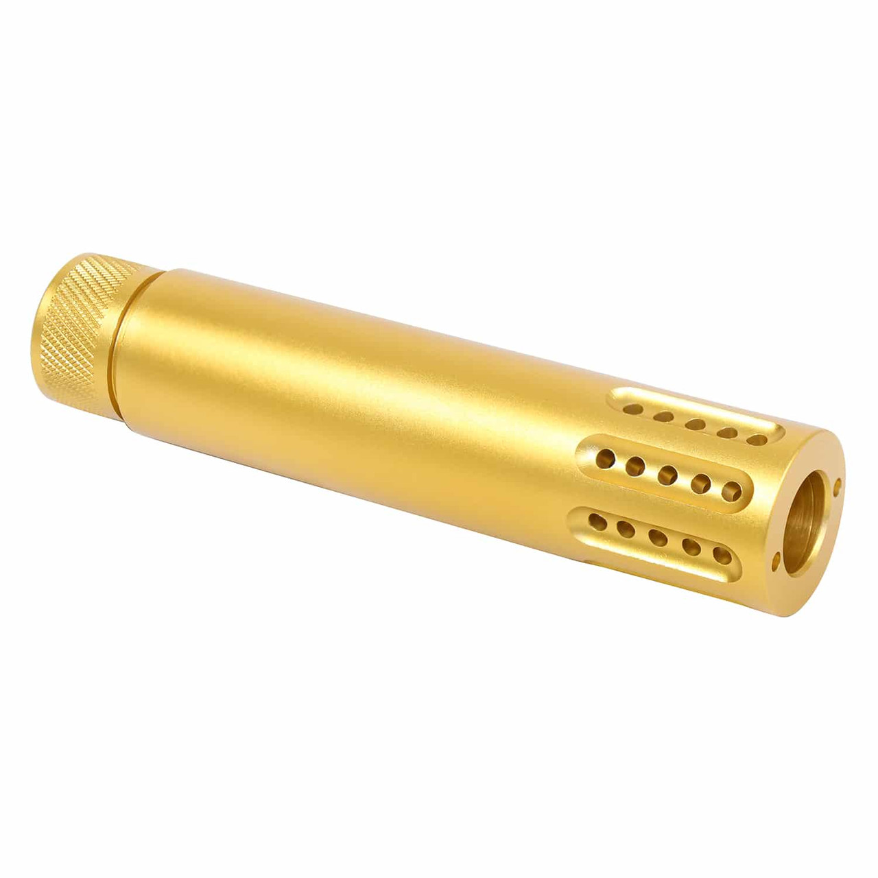 Guntec USA 1326-MB-P-308-GOLD Slip Over Barrel Shroud With Multi Port Muzzle Brake (.308 Cal) (Anodized Gold)