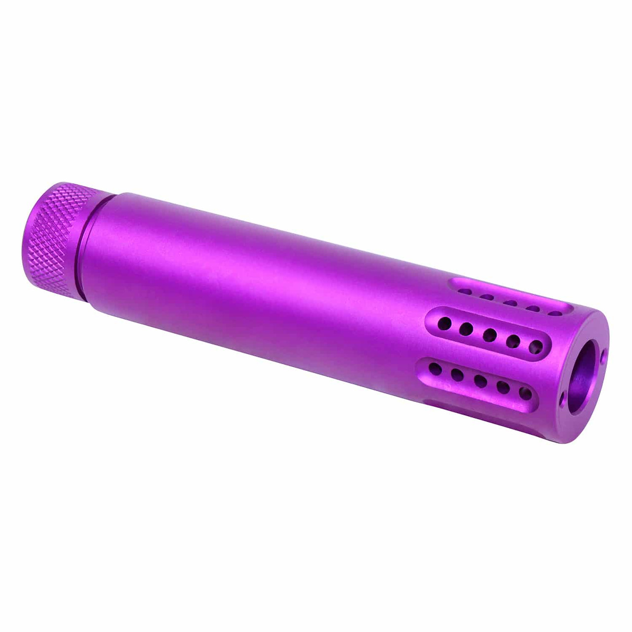 Guntec USA 1326-MB-P-308-PURPLE Slip Over Barrel Shroud With Multi Port Muzzle Brake (.308 Cal) (Anodized Purple)