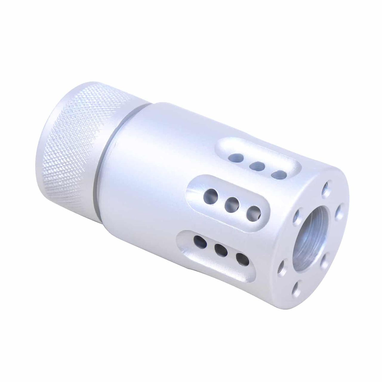 Guntec USA 1326-MB-P-MINI-CLEAR Guntec USA 1326-MB-P-MINI-CLEAR Mini Slip Over Barrel Shroud With Multi Port Muzzle Brake (Anodized Clear) 1326-MB-P-MINI-CLEAR