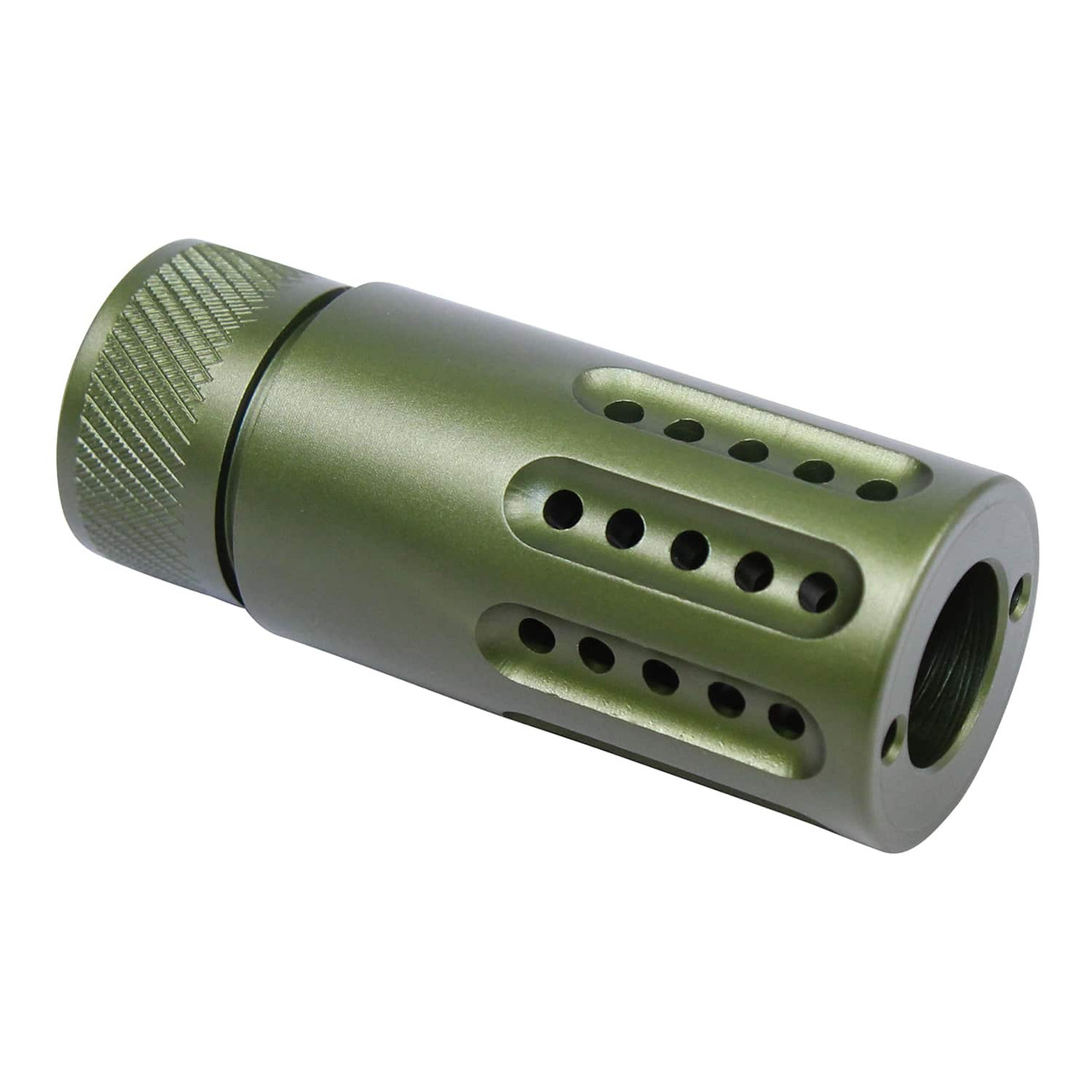 Guntec USA 1326-MB-P-S-308-GREEN Micro Slip Over Barrel Shroud With Multi Port Muzzle Brake (.308 Cal) (Anodized Green)