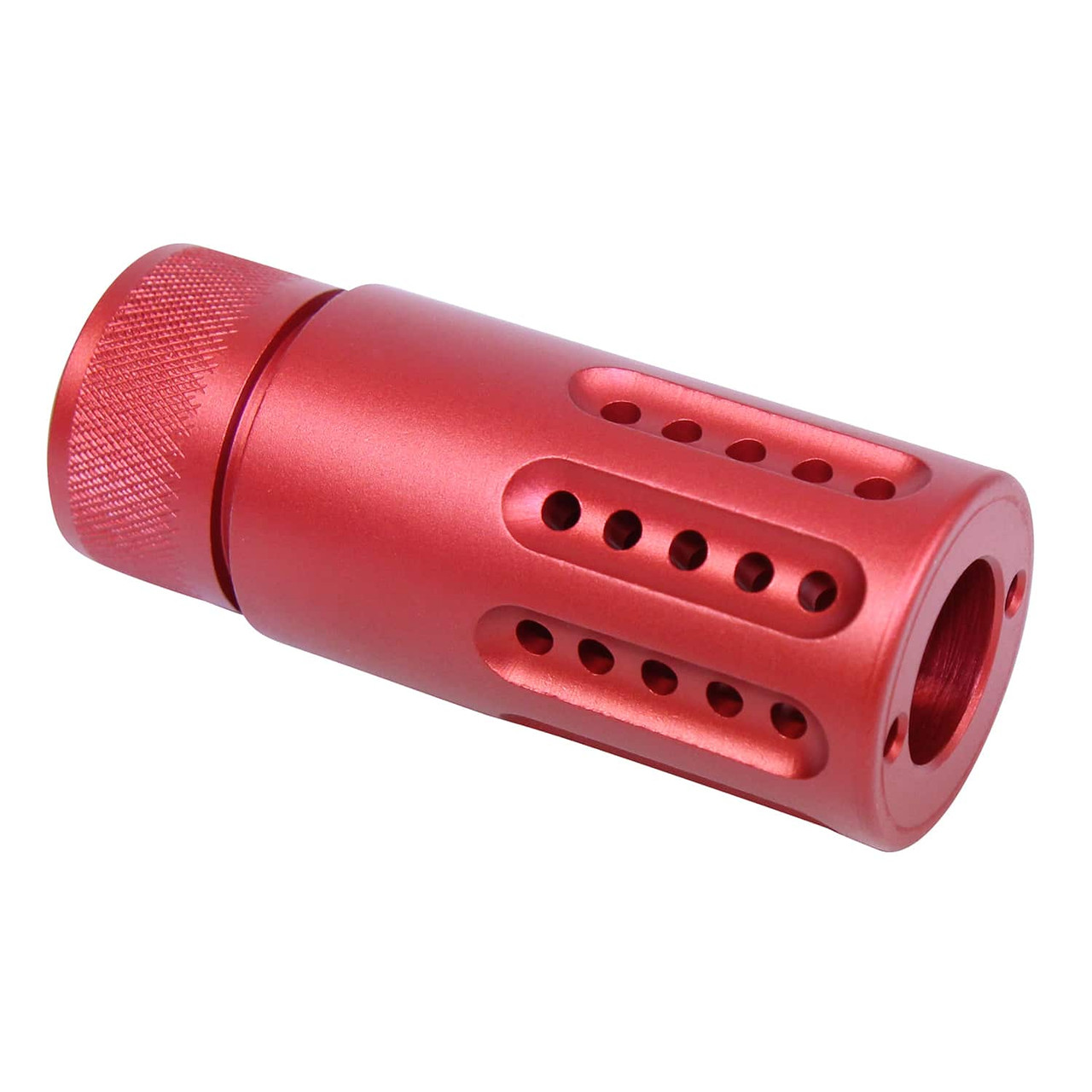 Guntec USA 1326-MB-P-S-308-RED Micro Slip Over Barrel Shroud With Multi Port Muzzle Brake (.308 Cal) (Anodized Red)