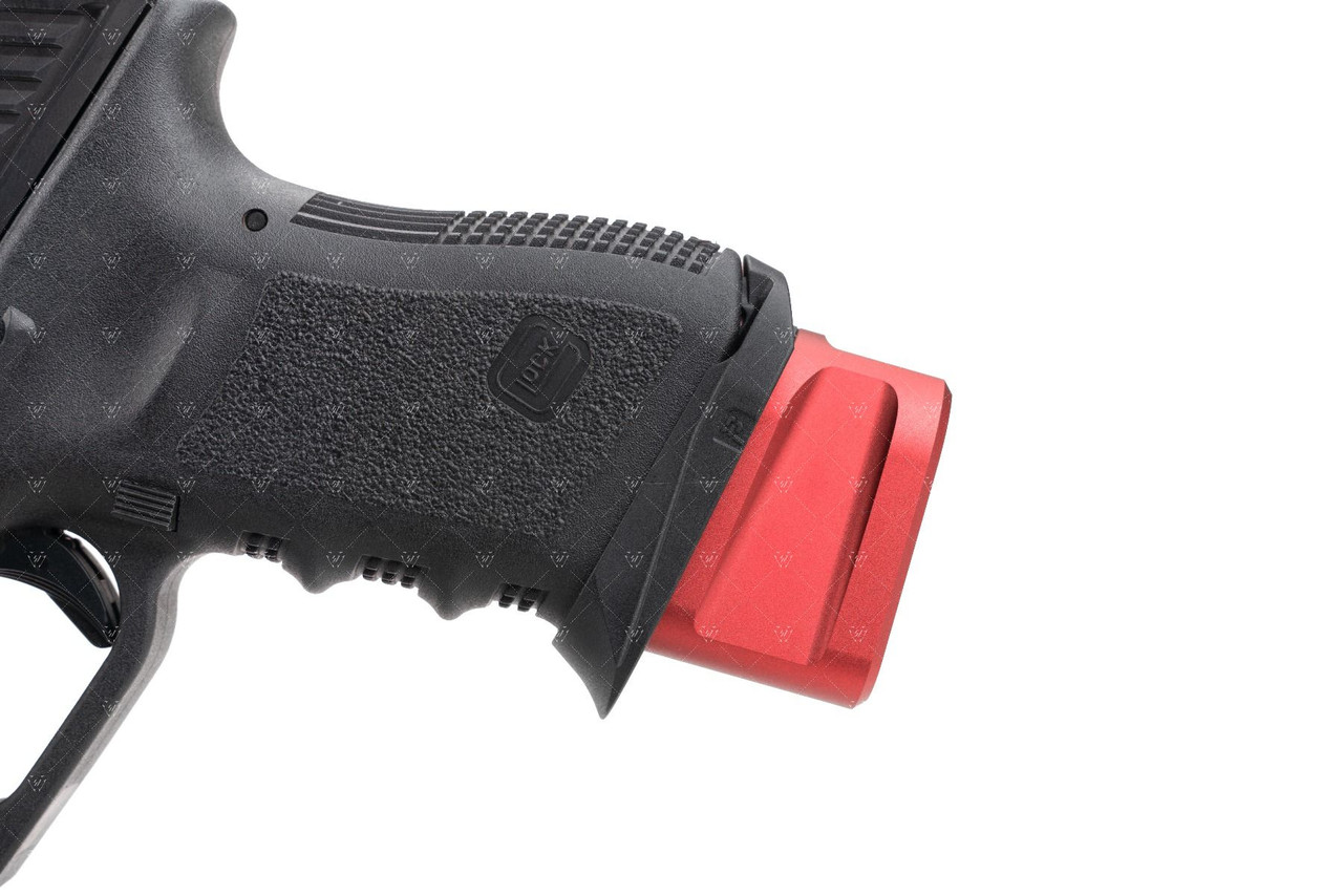 Strike Industries SI-EMP-AL-G19-RED Strike Aluminum Extended Magazine Plate for GLK G19 RED