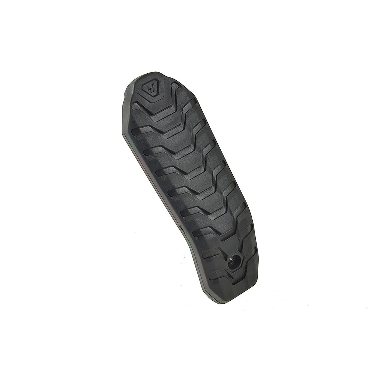 Strike Industries SI-STRIKE-ES-MOD1-PAD MOD1 Rubber Buttpad, black rubber tactical firearm accessory with textured grip and multiple grooves for enhanced recoil management and comfort.