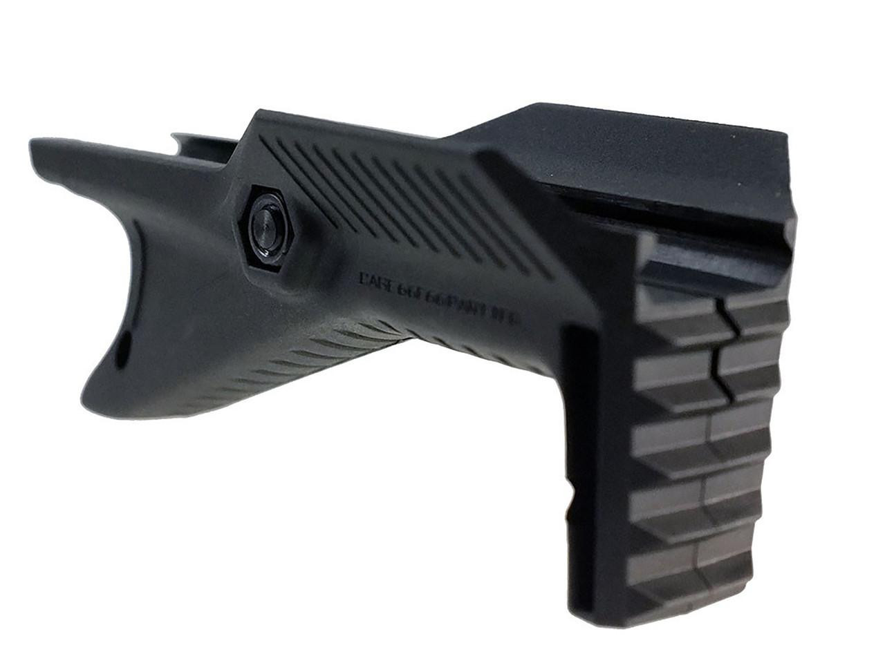Strike Industries SI-CTFG-BK Cobra Tactical Fore Grip in Black, close-up of the black tactical fore grip with textured grip surface and ergonomic design.