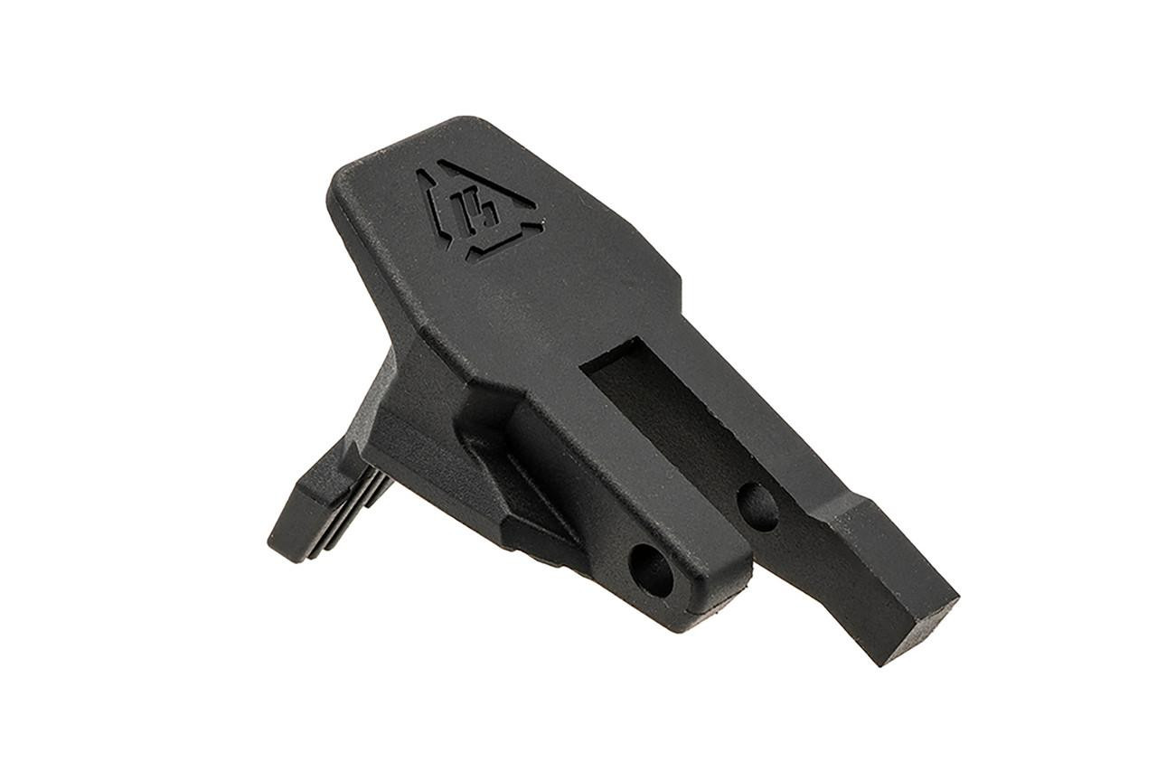 Strike Industries SI-CEVO-MR Magazine Release for CZ Scorpion EVO, black tactical firearm magazine release component with extended lever.