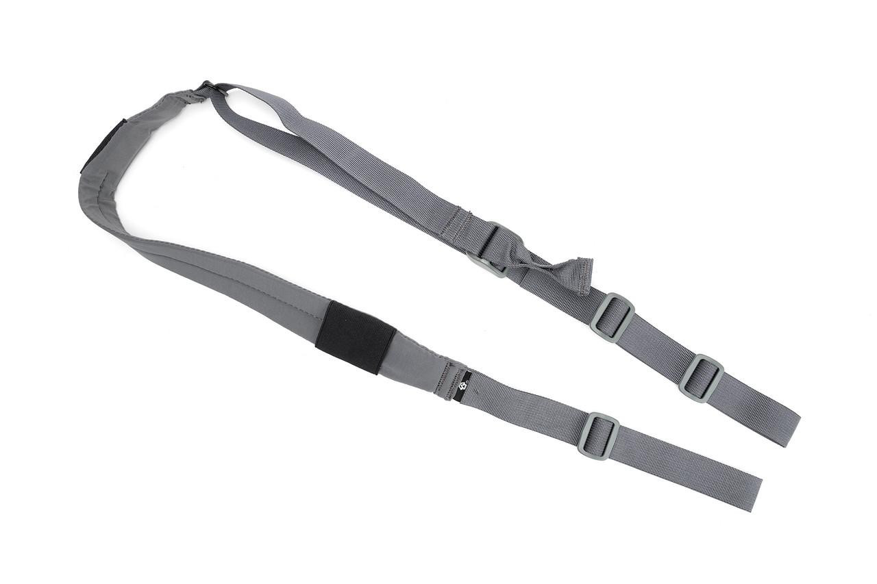 Strike Industries SI-S3-SLING-LITE-WG S3 Sling Lite (Silent Strategic System) in Wolf Gray, tactical sling for firearms with adjustable straps and padded support.