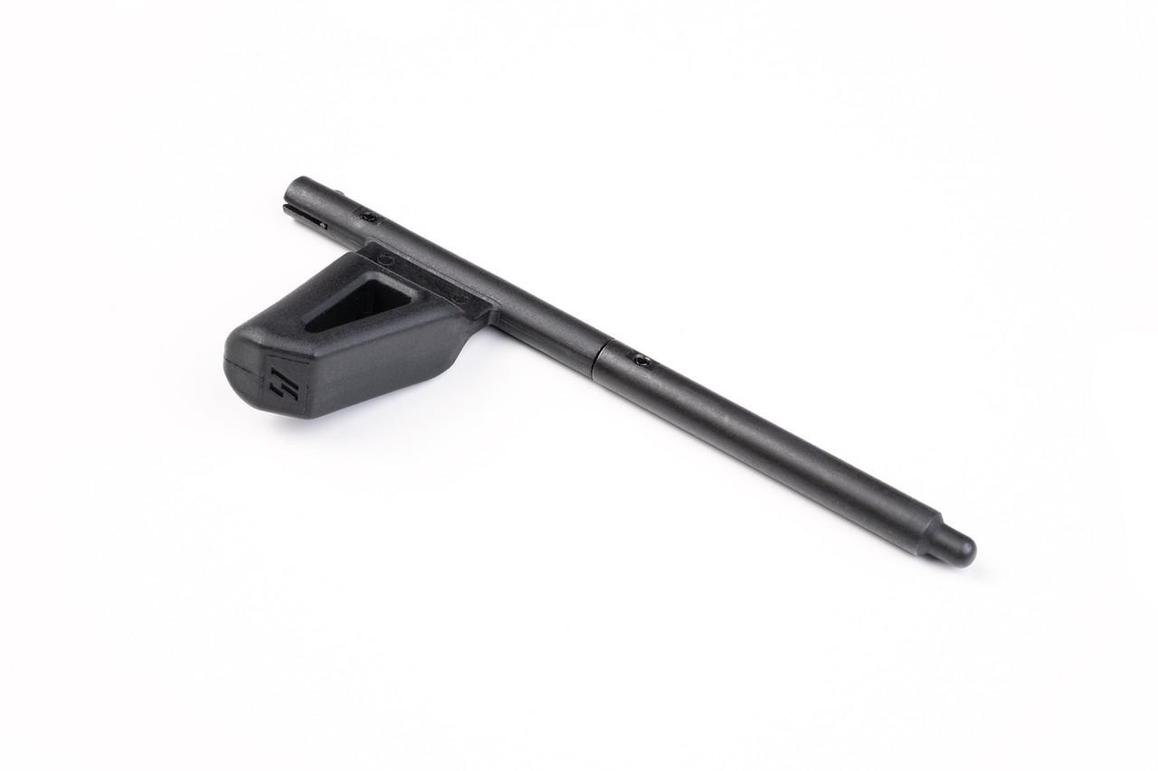 Strike Industries SI-CEVO-CH-M Medium Length Charging Handle for CZ Scorpion EVO, black firearm accessory with ergonomic design.