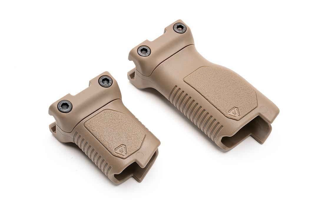 Strike Industries SI-AR-CMAG-RAIL-L-FDE Strike Industries SI-AR-CMAG-RAIL-L-FDE Angled Vertical Grip with Cable Management System (Picatinny) - Long in FDE SI-AR-CMAG-RAIL-L-FDE