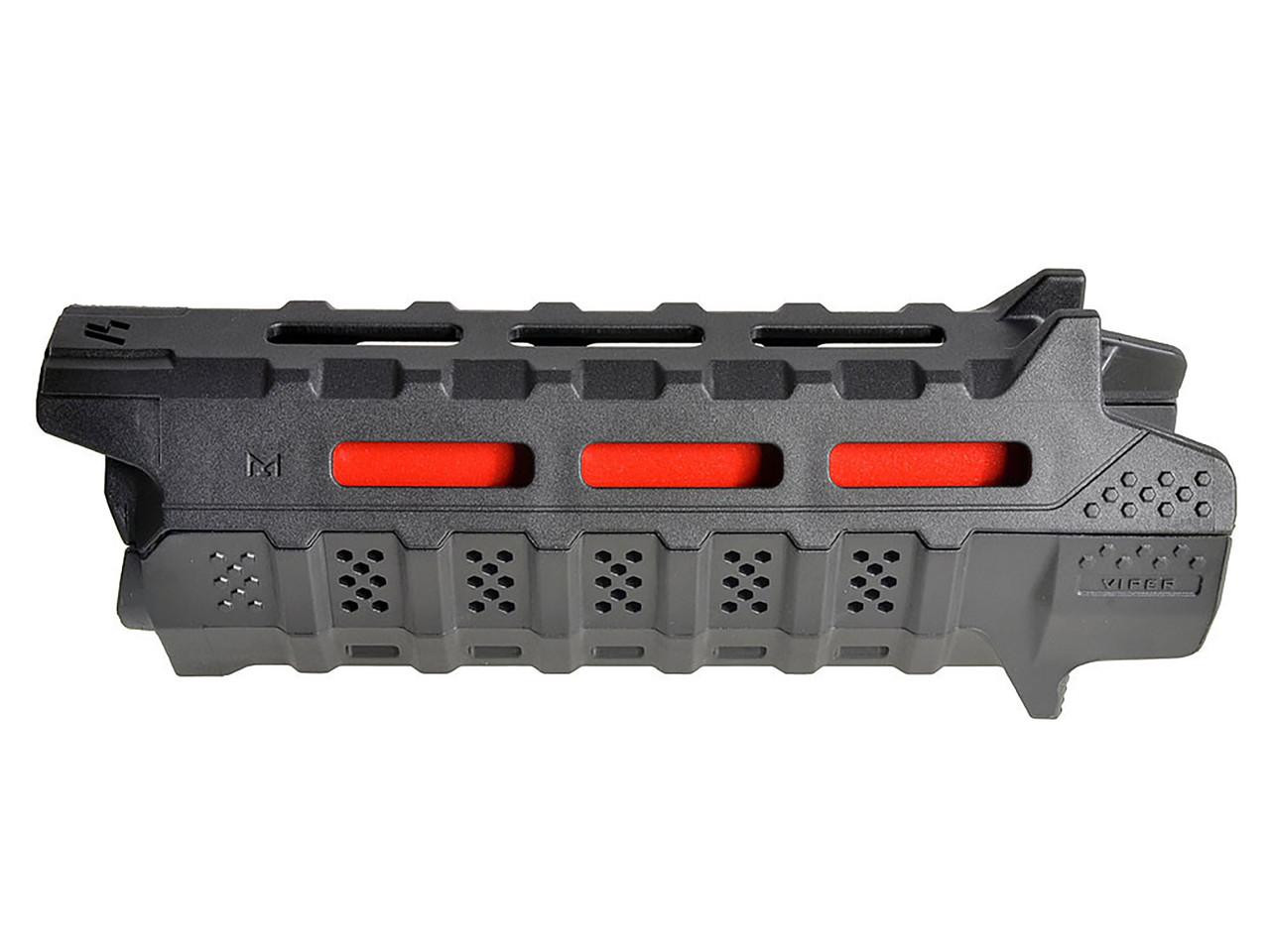  Strike Industries SI-STRIKE-HG-CBK-RED Carbine Length Black Handguard with Red heat shield 