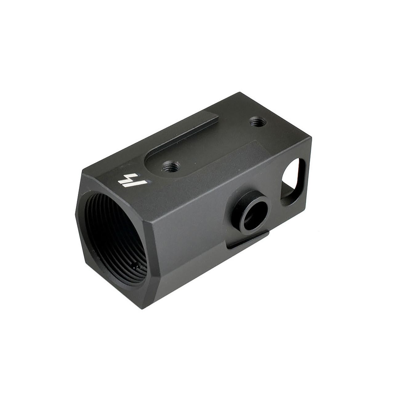 Strike Industries SI-AK-SA AK to AR Stock Adapter, black metal firearm accessory with threaded interior for attachment.