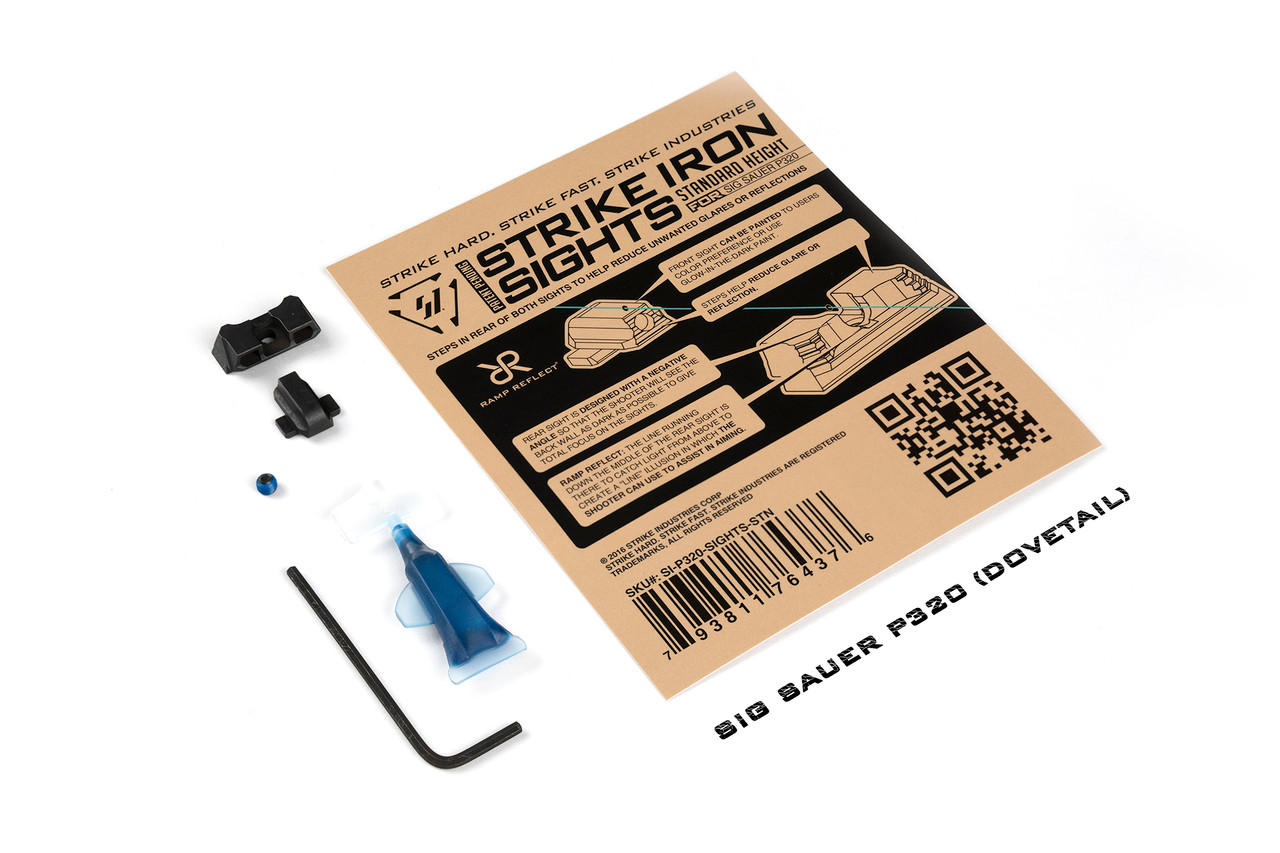 Strike Industries SI-P320-SIGHTS-STN  Iron Front & Rear sights for SIG Sauer P320 - Standard Height