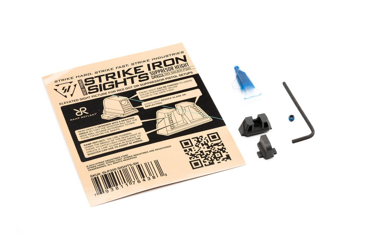 Strike Industries SI-P320-SIGHTS-SH Strike Industries SI-P320-SIGHTS-SH Iron Front & Rear sights for SIG Sauer P320 - Suppressor Height SI-P320-SIGHTS-SH