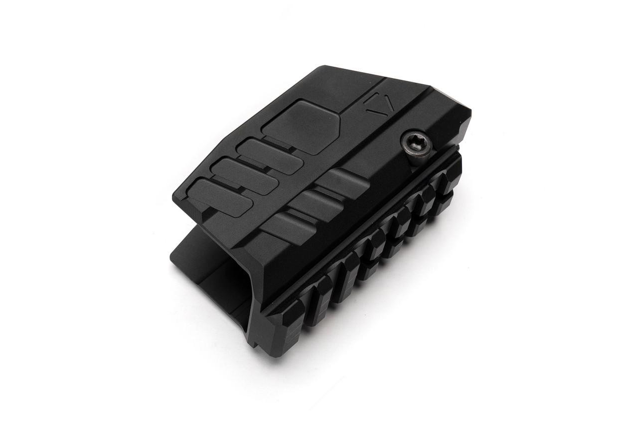 Strike Industries SI-SMC-BS-S Blast Shield for Modular Chassis (SMC) - ALPHA, black metal blast shield to protect firearm components.