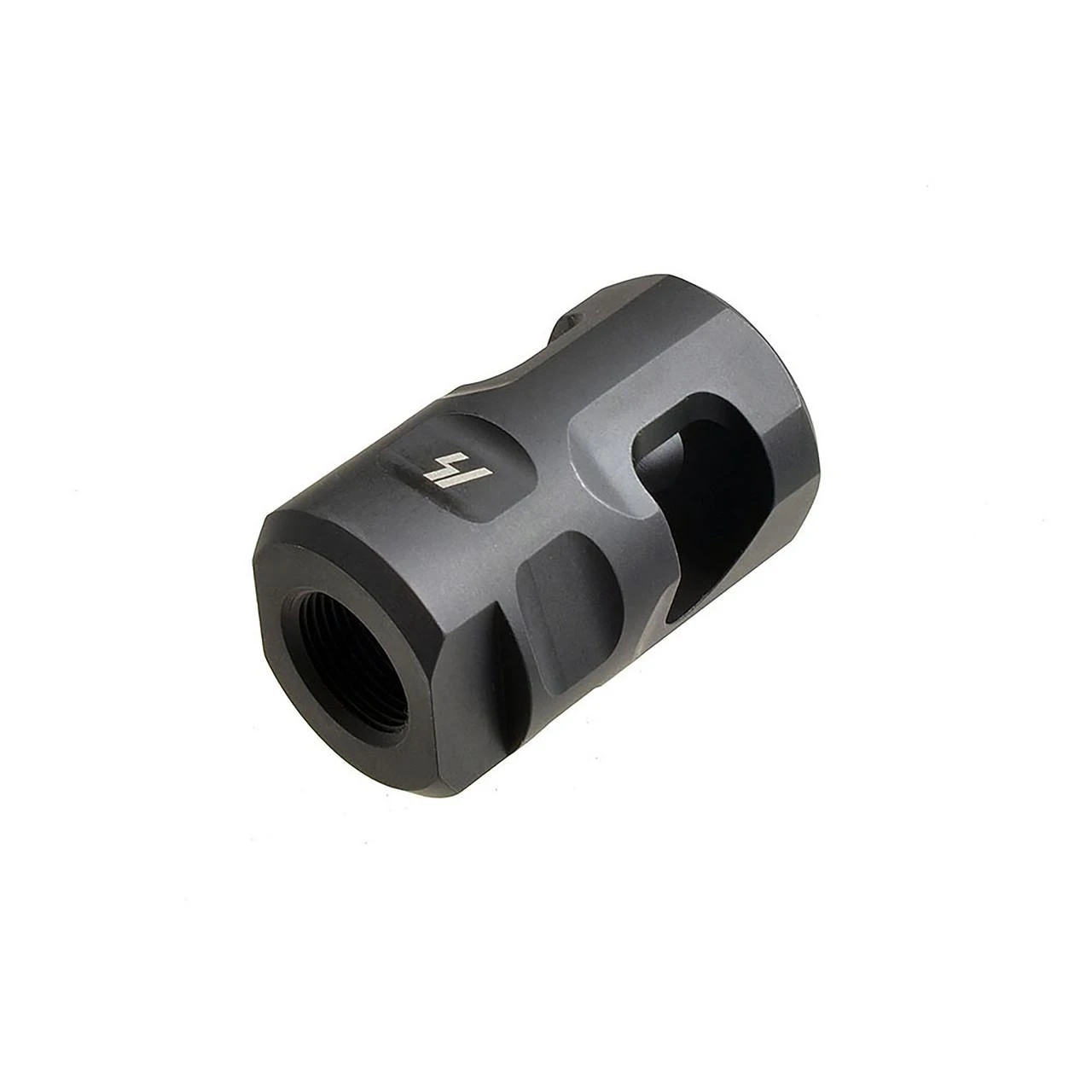 Strike Industries SI-SAIL-COMP-223/5.56 Sail Comp for .223/5.56, cylindrical tactical muzzle compensator with multiple ventilation holes.