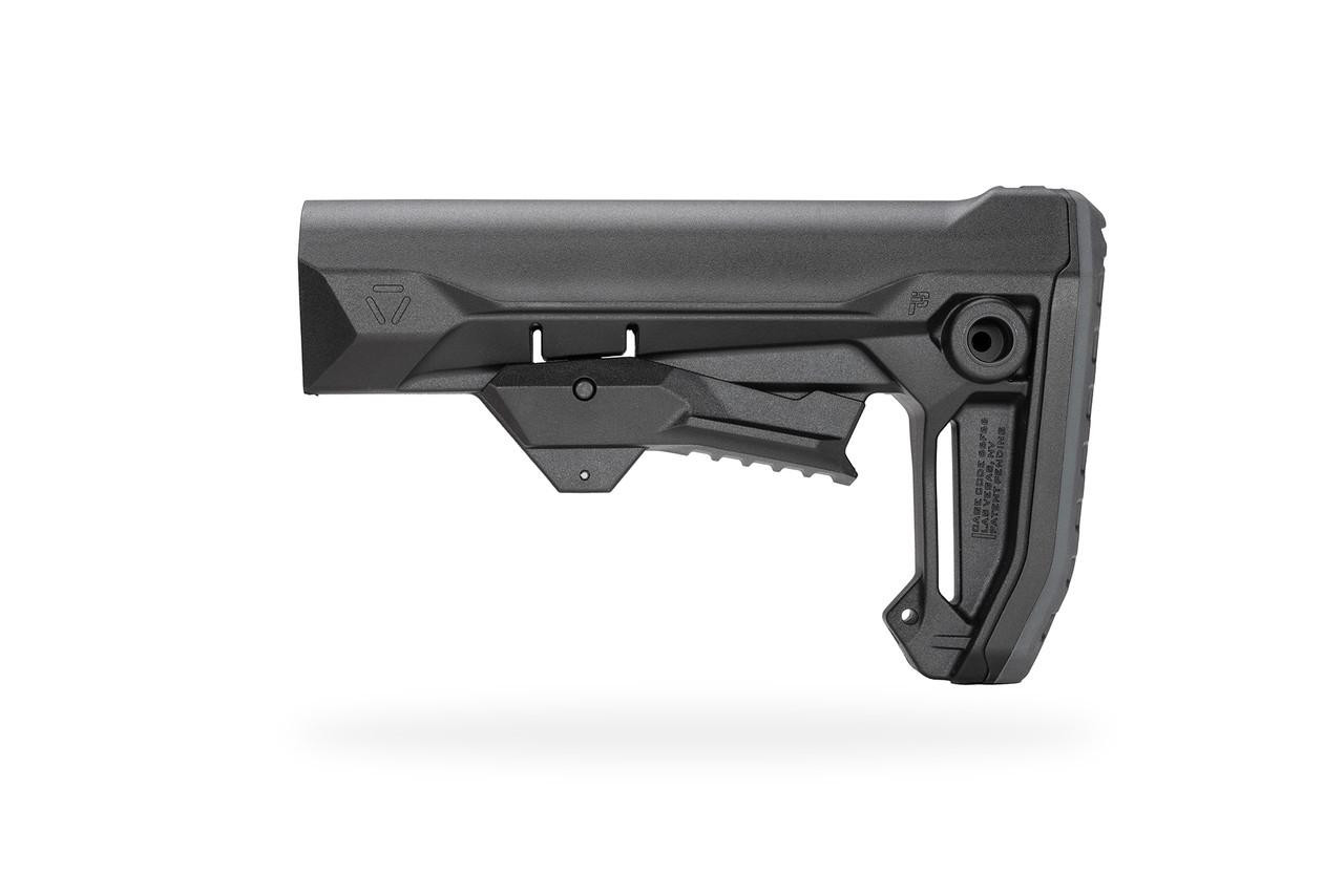 Strike Industries SI-STRIKE-ES-MOD2-BK MOD2 Stock in Black, black tactical rifle stock with adjustable cheek rest and ergonomic design.