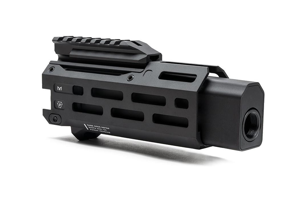 Strike Industries SI-CEVO-POLY-HG-6-BK CZ EVO S1-3 Polymer Handguard, black tactical firearm accessory with slots for customization.