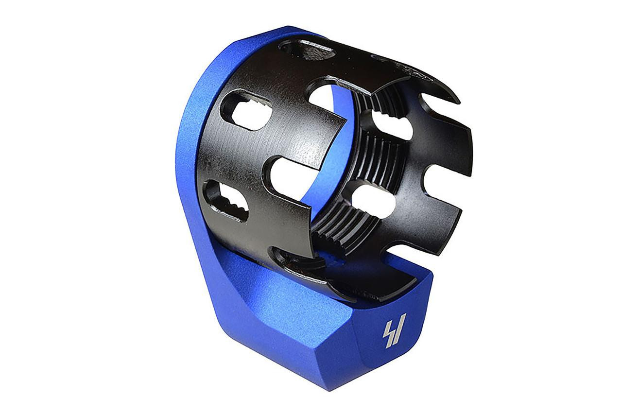  Strike Industries SI-AR-ECN&EEP-BLU AR Enhanced Castle Nut & Extended End Plate in Blue 