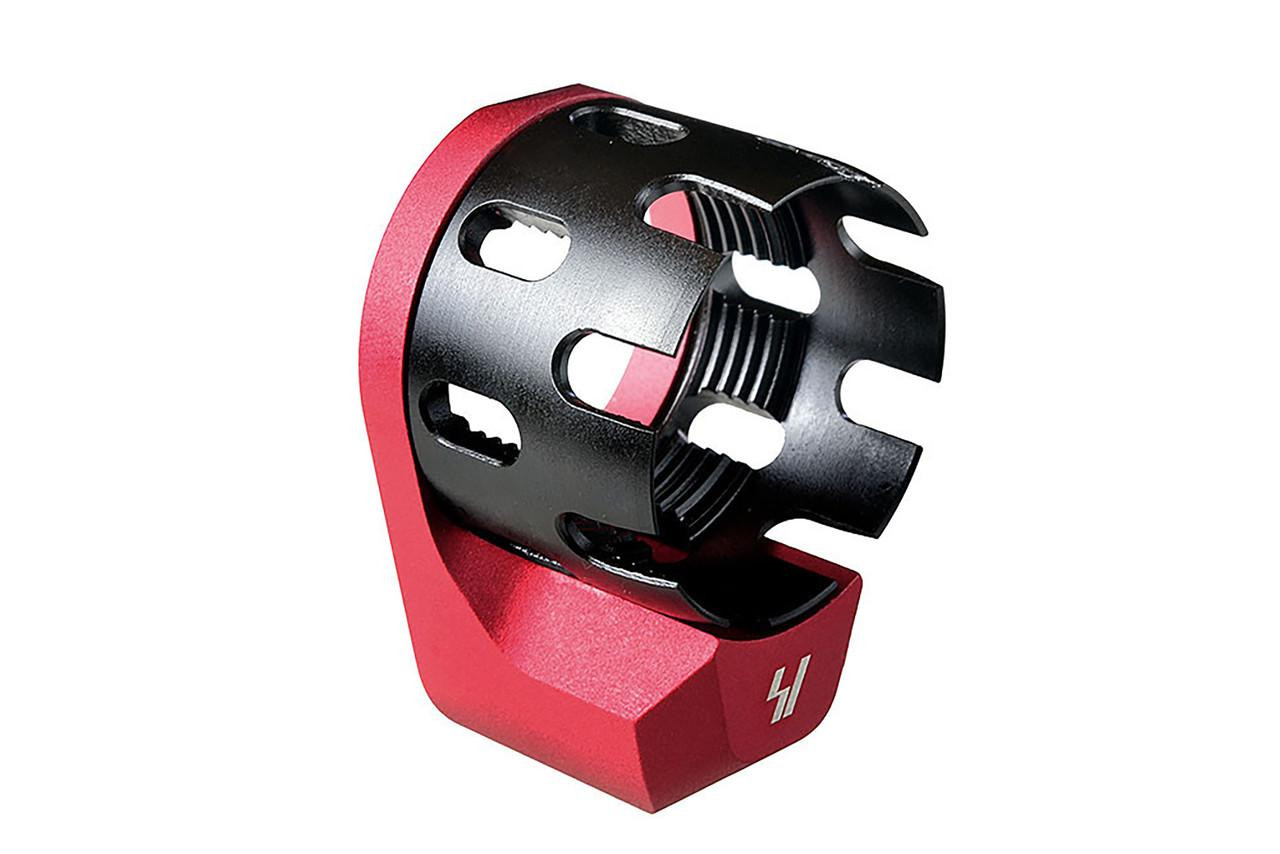  Strike Industries SI-AR-ECN&EEP-RED AR Enhanced Castle Nut & Extended End Plate in Red 