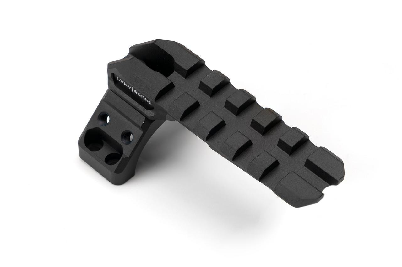 Strike Industries SI-STRIKE-ASM-OM ASM Ring Cap Multi-Optic Mount System, black firearm accessory mount with multiple ridges and screw slots for mounting optics.