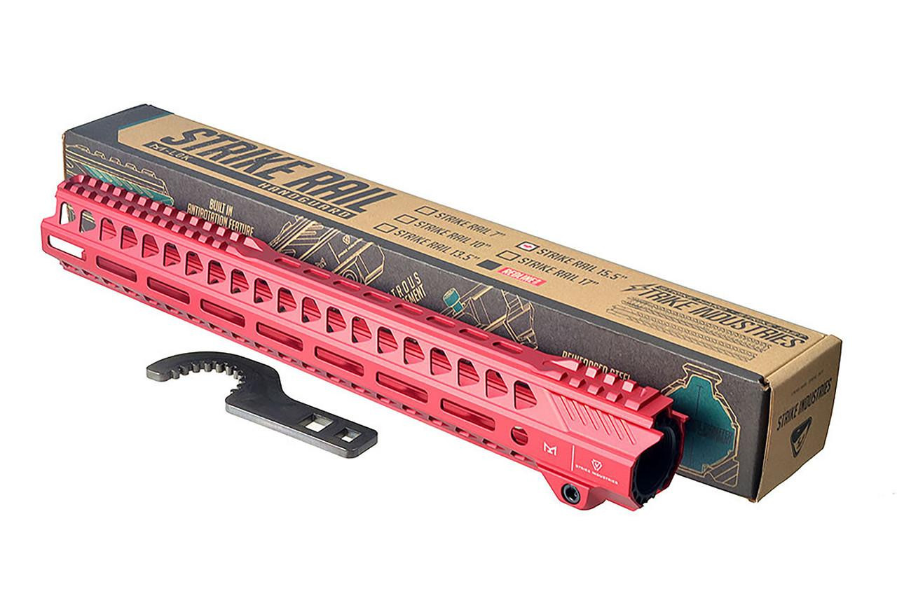  Strike Industries SI-STRIKERAIL-155-RED  Rail for 223/5.56 Rifle 15.5" in Red 