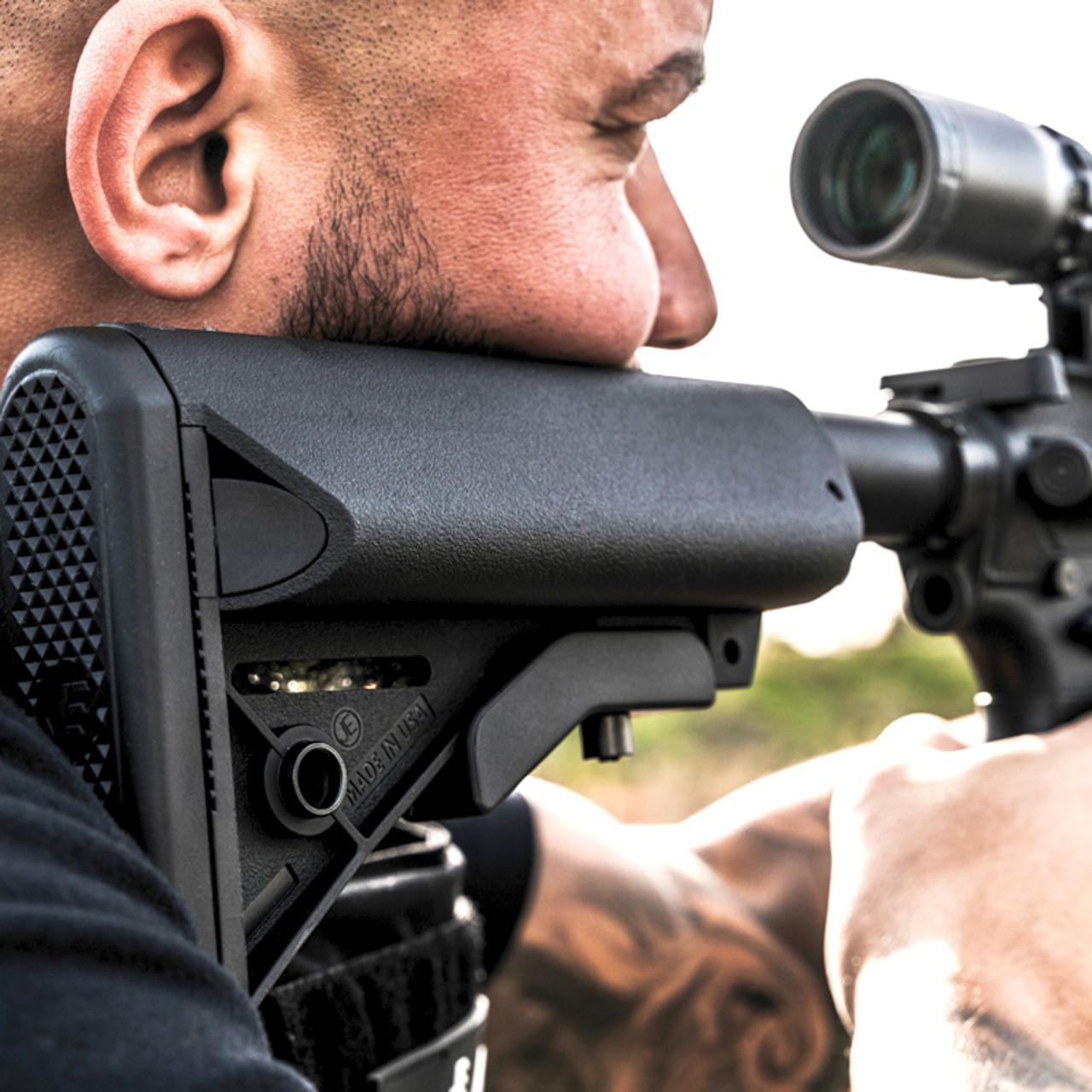 JE Machine Tech JE Machine Mil-Spec SOPMOD Butt Stock LM-Adjustable 6 Positions-Black-Made in USA 