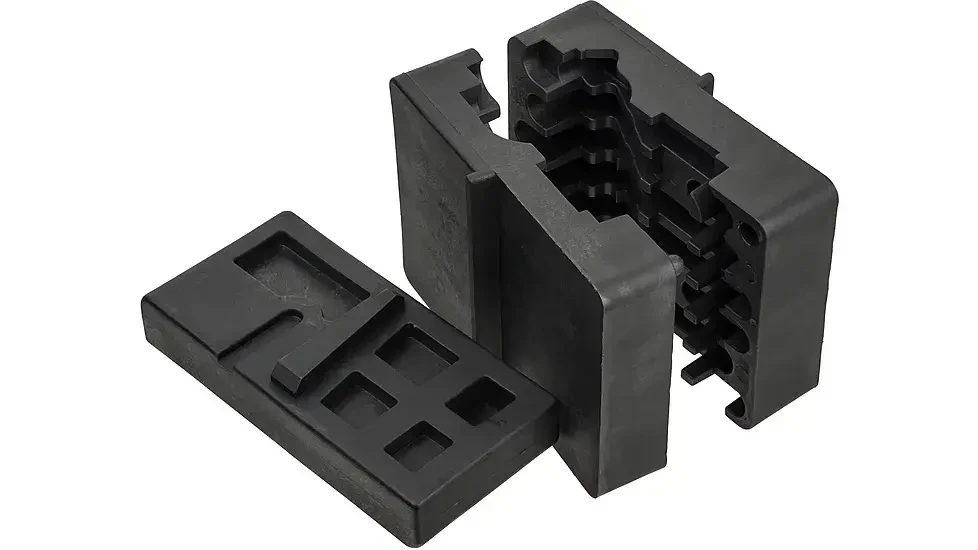 ABC SportZ 223/5.56 Rifle Upper & Lower Vise Block Combo, black polymer gun vise supports for firearm assembly and maintenance.