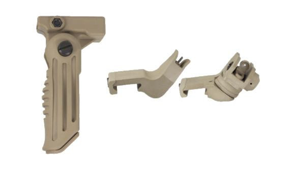 JE Machine Tech TS-FG25T/TS-PS8T JE Machine Tech USA Made Polymer 3 Position Folding Stubby Grip, 45 Degree Front/Rear Sights Combo TS-FG25T/TS-PS8T