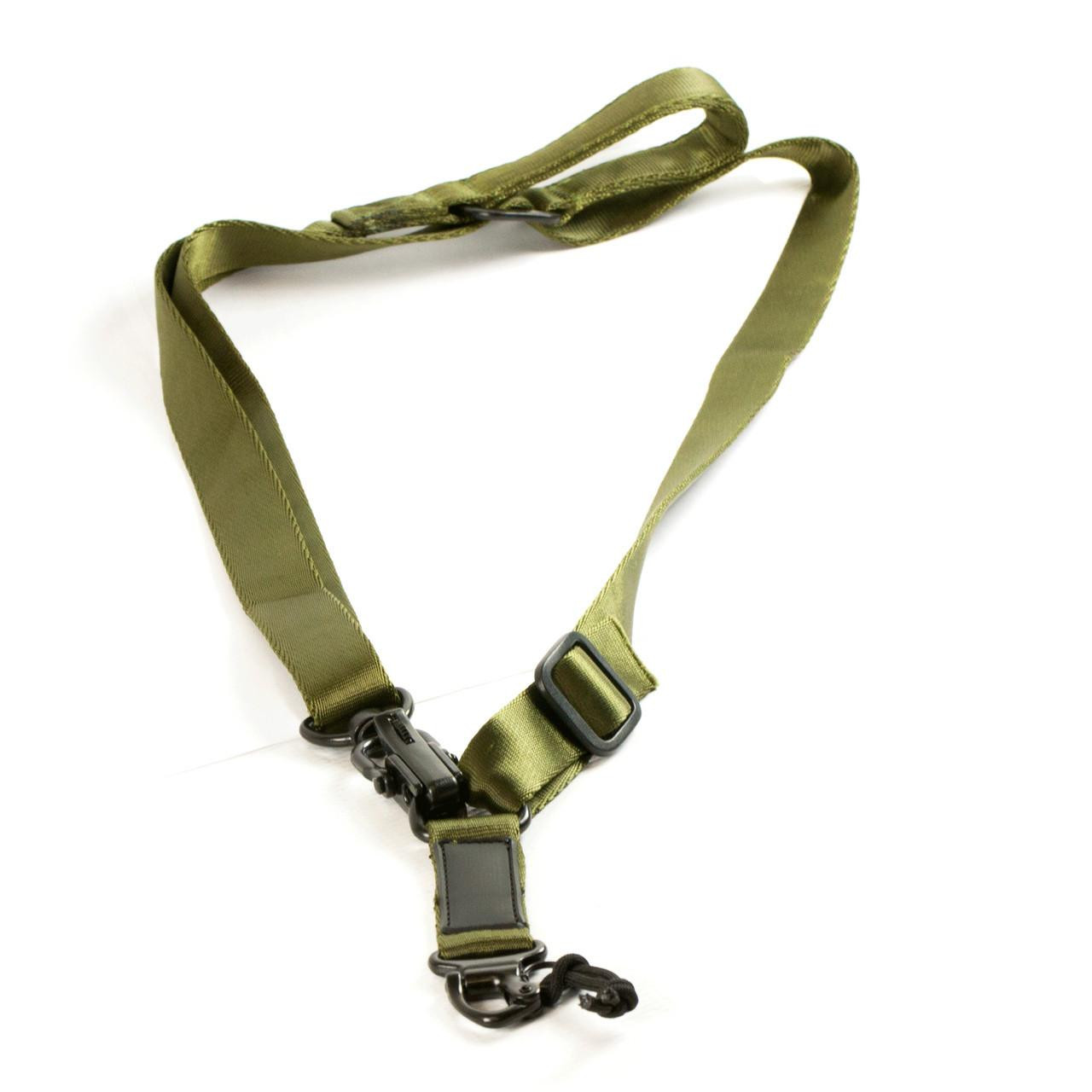 JE Machine Tech Quick Detach Convertible 1 Pt 2 Pt Sling / 3 Colors (TS-SL5), green adjustable tactical sling for firearms with quick detach clips and multiple carrying options.
