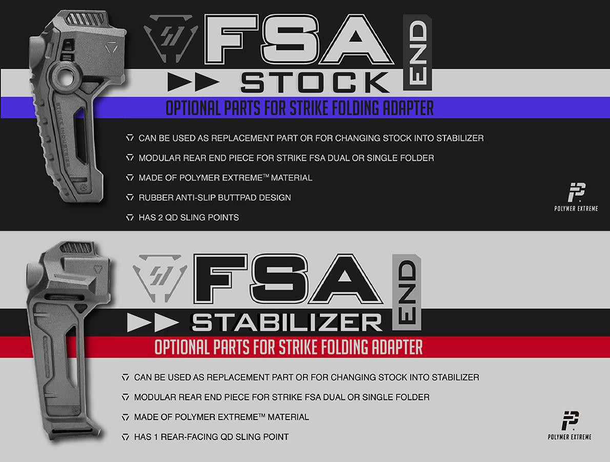 Strike Industries SI-STAB/STOCK Strike Industries FSA Stabilizer or Stock Ends for Dual or Single Folding Adapters SI-STAB/STOCK