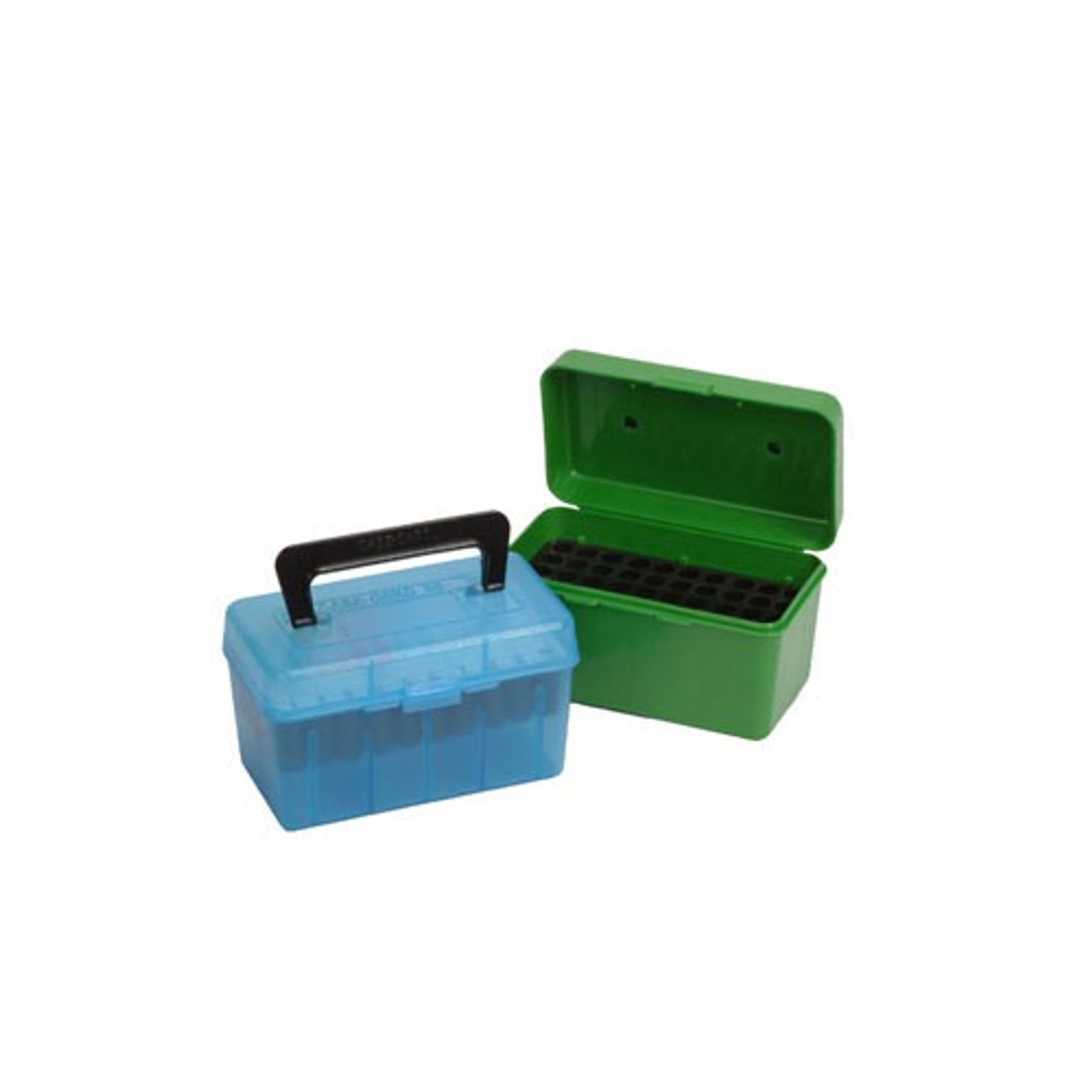 Mtm Case-Gard - H50-RM-24 - Handle Carry Rifle Ammo Box 22-250 Rem-308 Win 50 Rd Blue