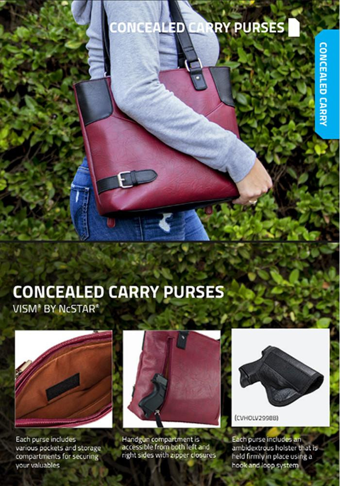 NcStar VISM by NcSTAR Concealed Carry CCW Purse, Totes & Handbags with CCW Holster 