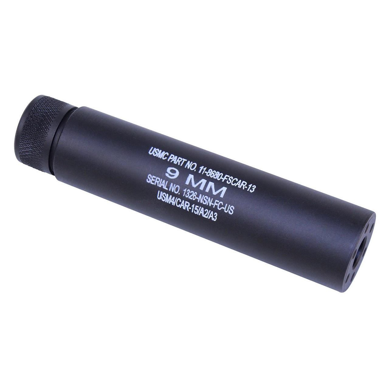  Guntec USA AR-15 5.5" Fake Suppressor (9mm) (1/2x28) (Anodized Black) (Laser Engraved) 