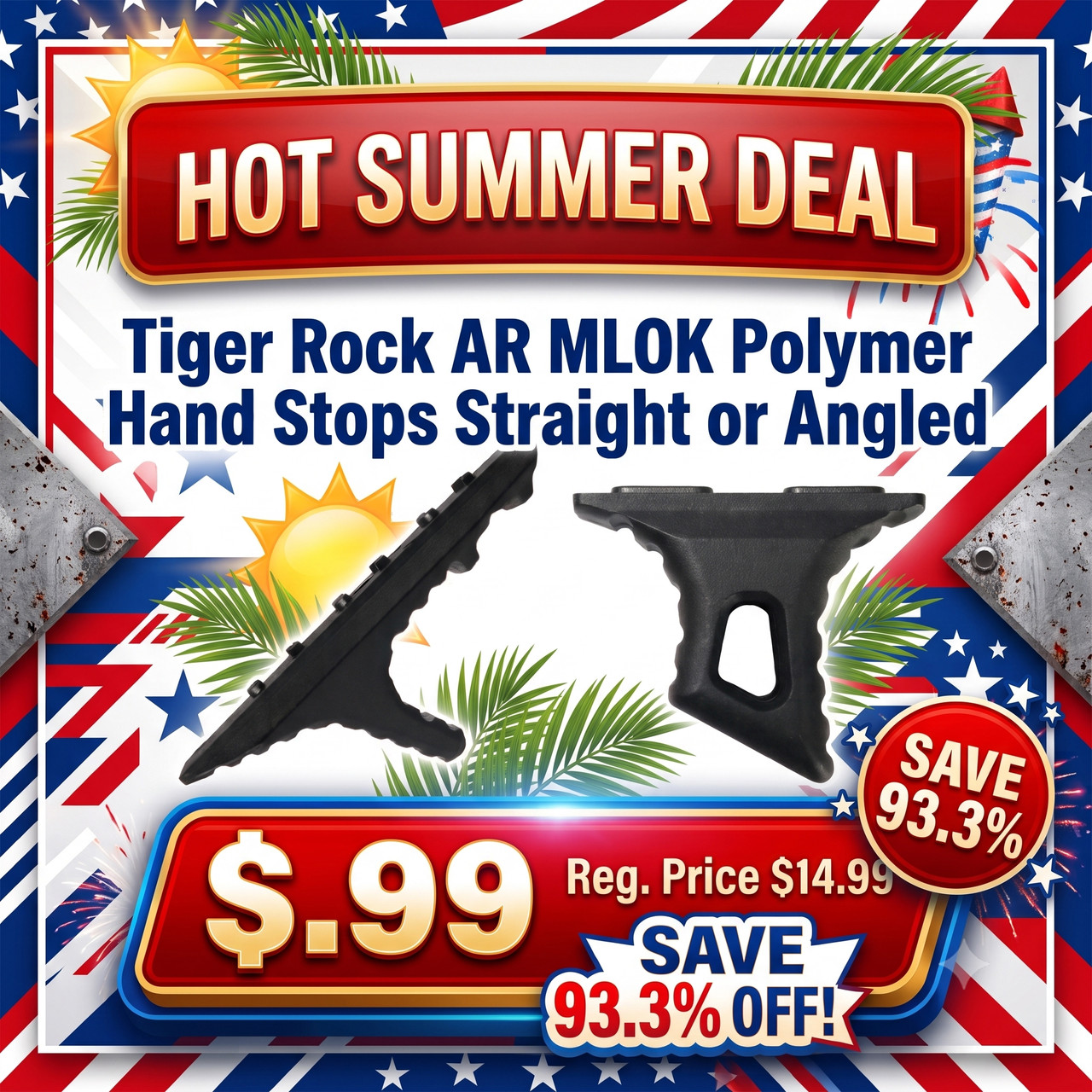Tiger Rock Inc AR MLOK Polymer Hand Stops Straight or Angled
