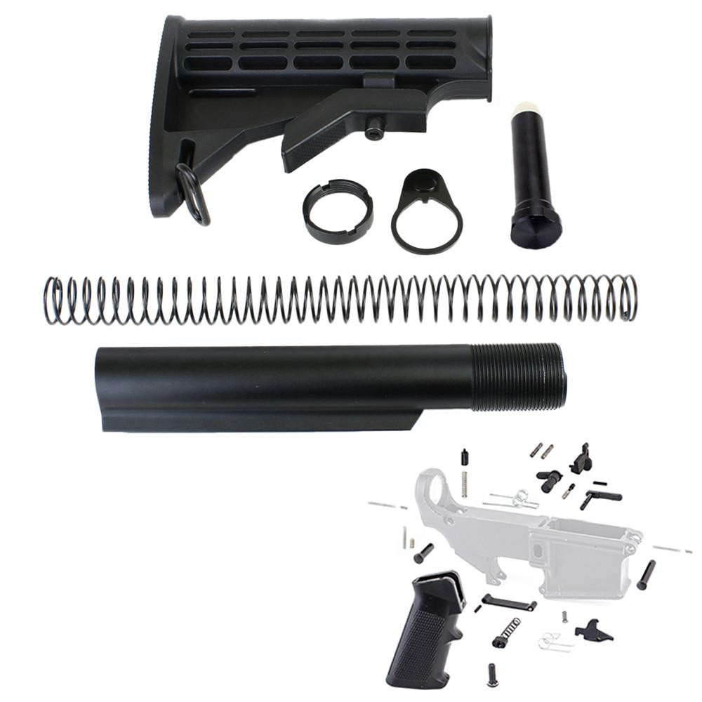 Tiger Rock Inc 223LB-LPK16-ST Tiger Rock Inc. 223LB-LPK16-ST 223/5.56 Rifle 6 Position Stock Kit -Mil Spec w/ Lower Parts Kit Exclude Trigger and Hammer 223LB-LPK16-ST