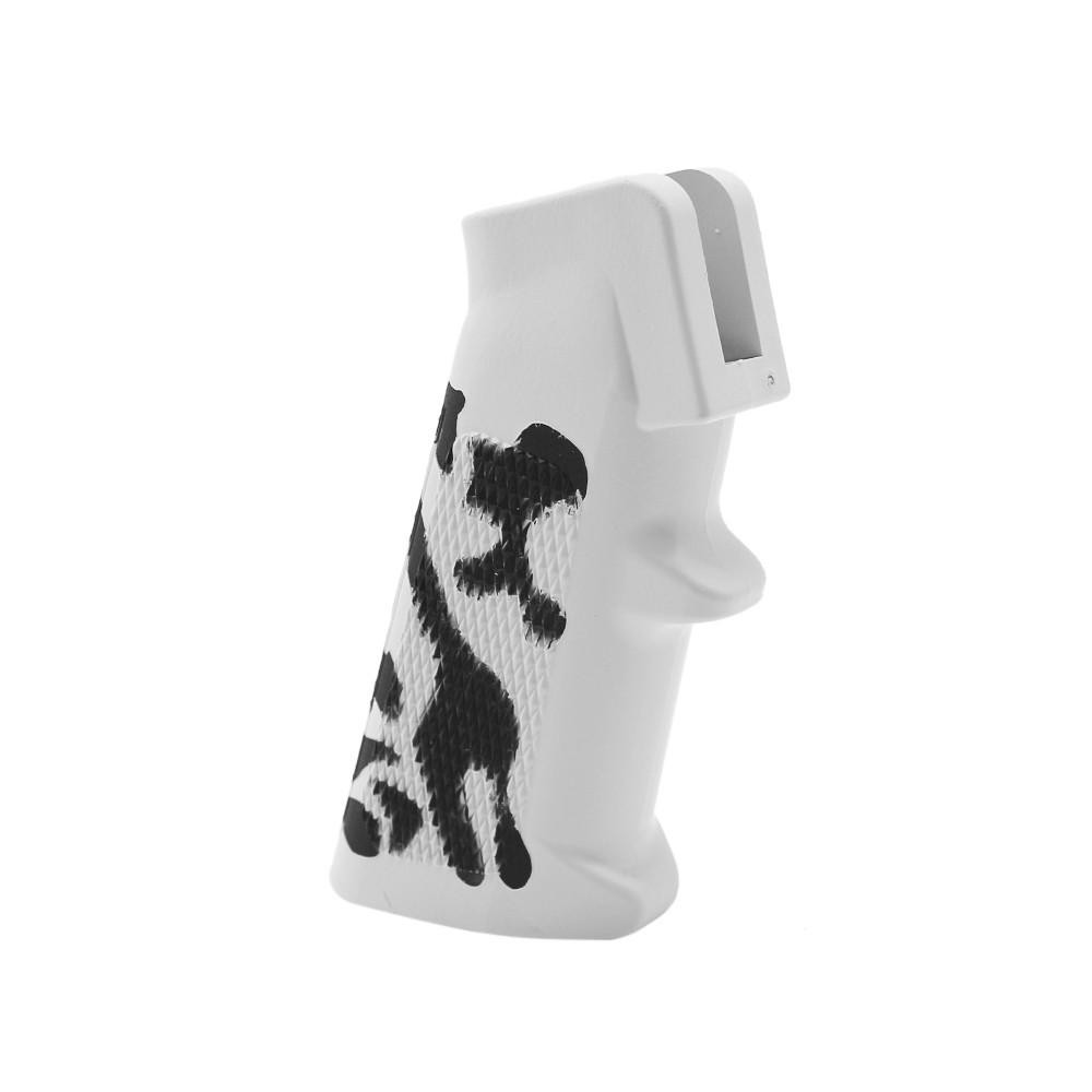 Tiger Rock Inc A2GRIPS-WHI-CAM Tiger Rock Inc. A2GRIPS-WHI-CAM CERAKOTE CAMO| AR-15/10 A2 Style Pistol Grip w/ Screw & Lock Washer| Black and Cerakote Bright White A2GRIPS-WHI-CAM